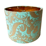 Nora – Gray & Turquoise Paisley Drum Lamp Shade