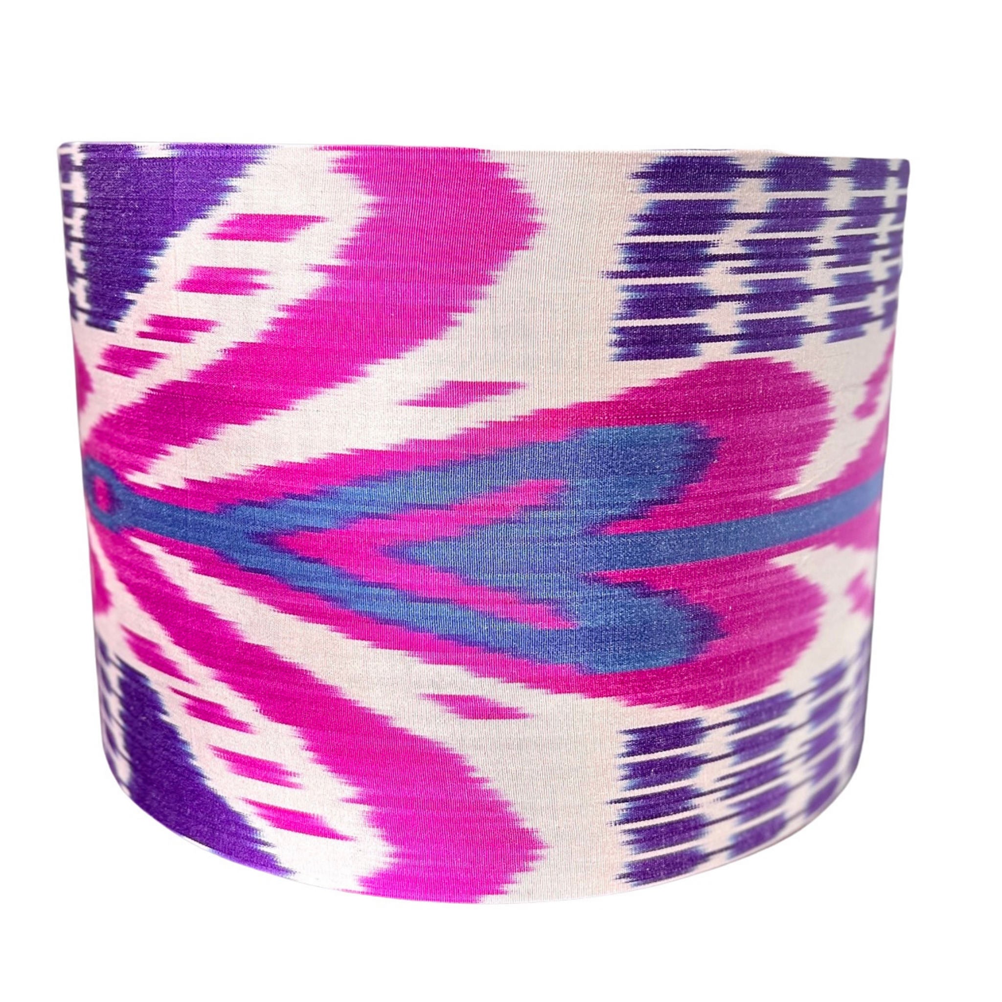 Olivia / Purple Silk Ikat Drum Bespoke Lampshade