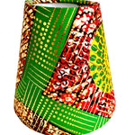 Lauren / Red Green and Gold African Wax Fabric Chandelier Shade