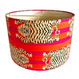 Katherine / Pink & Orange Striped Tiger Drum Lamp Shade