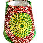 Lauren / Red Green and Gold African Wax Fabric Chandelier Shade