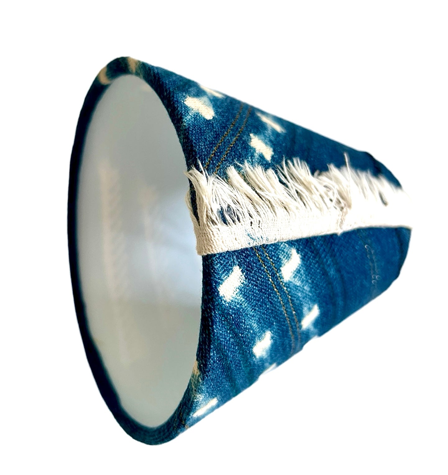 Indigo African Mud Cloth Chandelier Shade