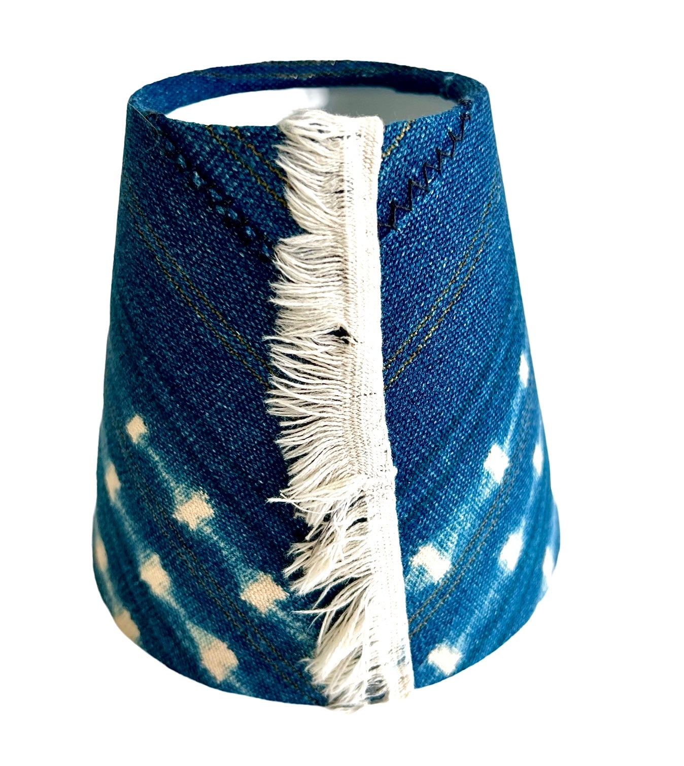 Indigo African Mud Cloth Chandelier Shade