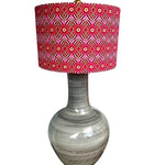 Georgina / Pink and Red Abstract African Wax Print Drum Bespoke Lampshade