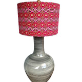 Georgina / Pink and Red Abstract African Wax Print Drum Bespoke Lampshade