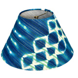 Viola / Indigo African Mud Cloth Coolie Lampshade