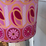 Layla / Pink and Gold Abstract African Wax Cloth Drum Bespoke Lampshade Video