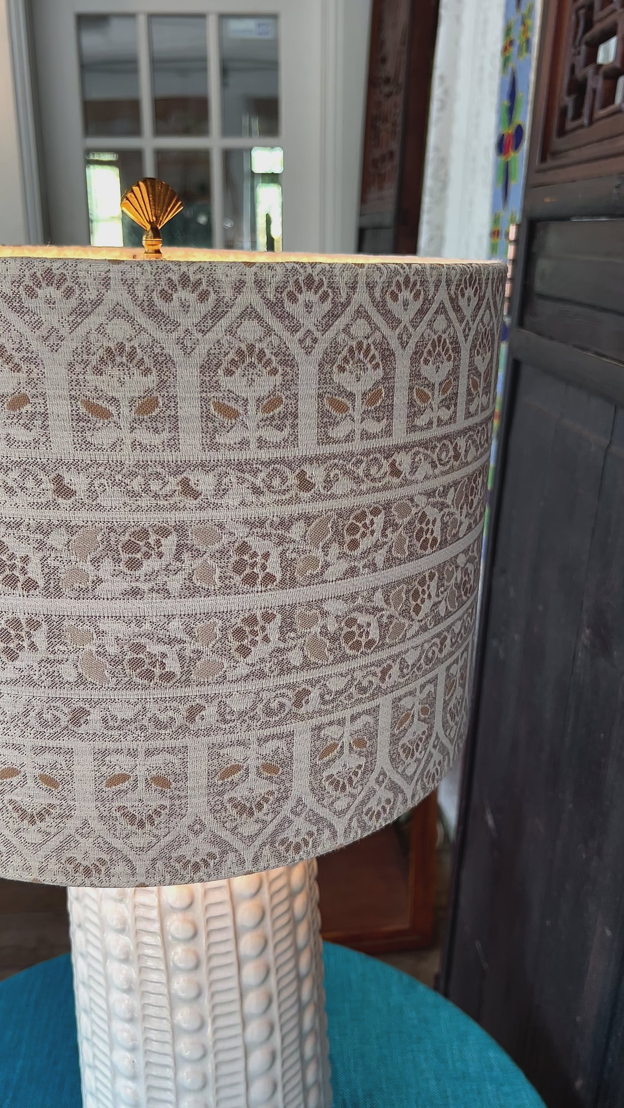 Izzy / Cream Boho Style Bespoke Drum Lampshade Video