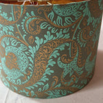 Nora / Gray & Turquoise Paisley Drum Paper Lampshade Video