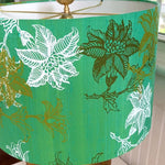 Flower / Iridescent Green Dupioni Silk Drum Lampshade by Paige Hathaway Thorn Video