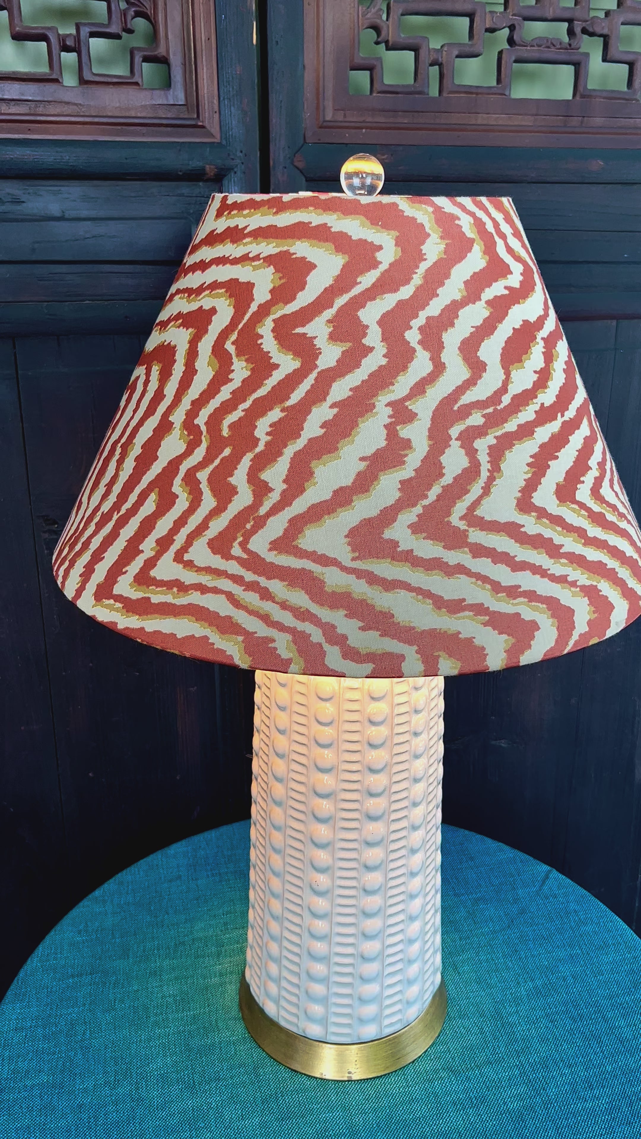 Eileen / Rust Orange Gold Animal Print Coolie Lampshade