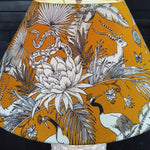 Talitha / Saffron Wildlife Block Print Bespoke Coolie Lampshade Video