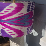 Olivia / Purple Silk Ikat Drum Bespoke Lampshade Video