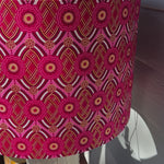 Georgina / Pink and Red Abstract African Wax Print Drum Bespoke Lampshade Video