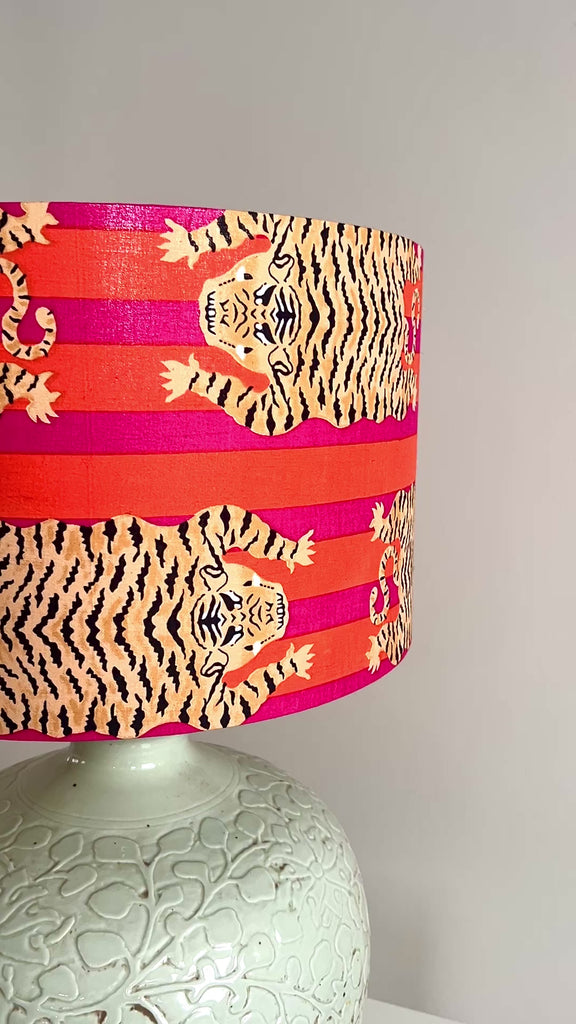Katherine / Pink & Orange Striped Tiger Drum Lamp Shade Video