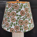 Emmylou / Floral Block Print Empire Lamp Shade w/ Cork Interior Video