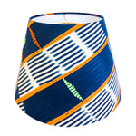 Sade / Blue Striped African Mud Cloth Bespoke Empire Lamp Shade