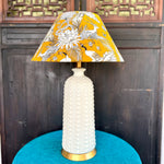 Talitha / Saffron Wildlife Block Print Bespoke Coolie Lamp Shade