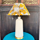 Talitha / Saffron Wildlife Block Print Bespoke Coolie Lamp Shade