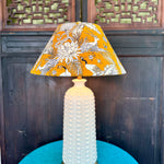 Talitha / Saffron Wildlife Block Print Bespoke Coolie Lamp Shade