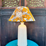 Talitha / Saffron Wildlife Block Print Bespoke Coolie Lamp Shade