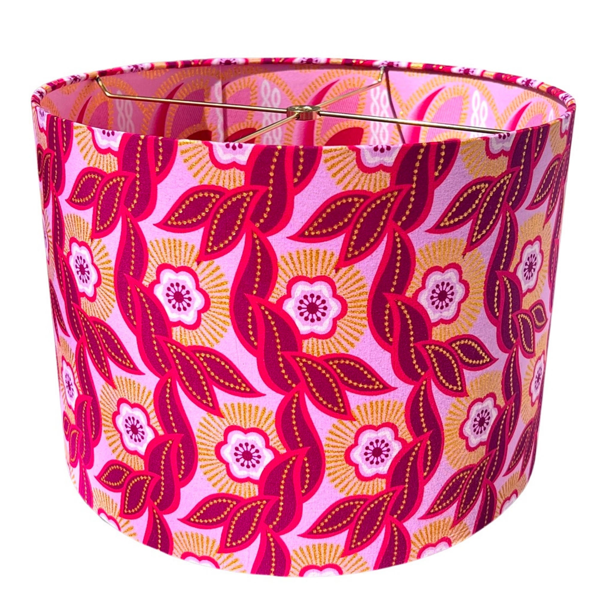 Valentina / Hot Pink African Floral Drum Bespoke Lamp Shade