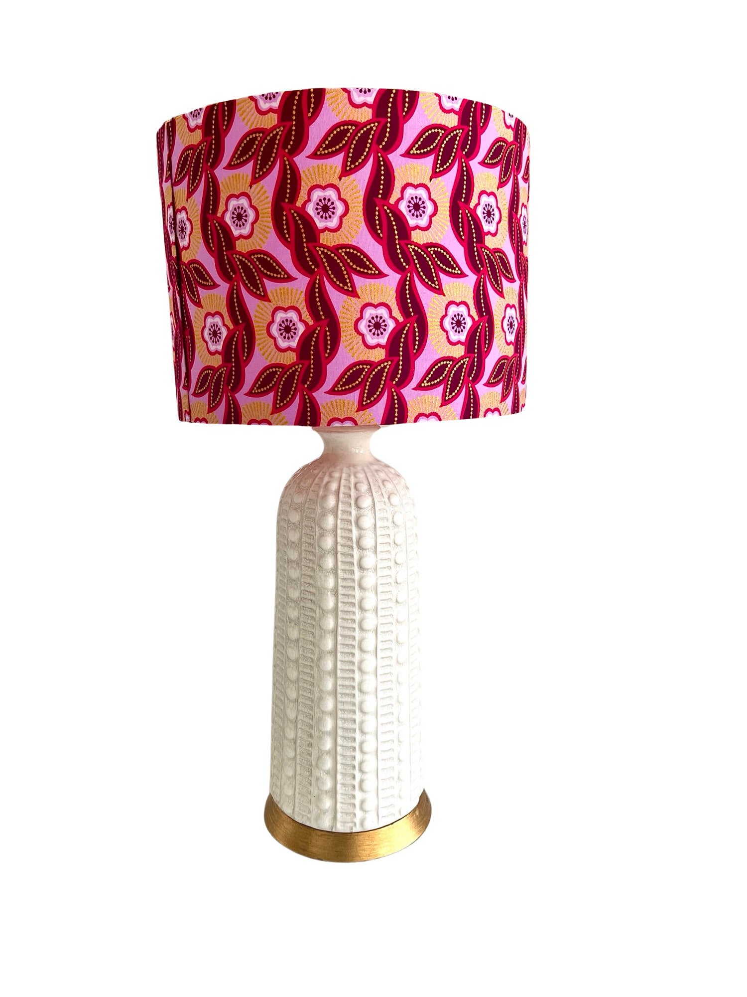 Valentina / Hot Pink African Floral Drum Bespoke Lamp Shade