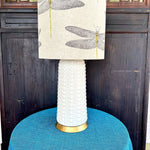 Willa Drum | Cream Linen Dragonfly Bespoke Drum Lamp Shade