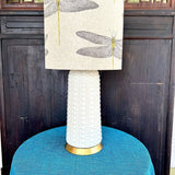 Willa Drum | Cream Linen Dragonfly Bespoke Drum Lamp Shade