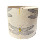 Willa Drum | Cream Linen Dragonfly Bespoke Drum Lamp Shade