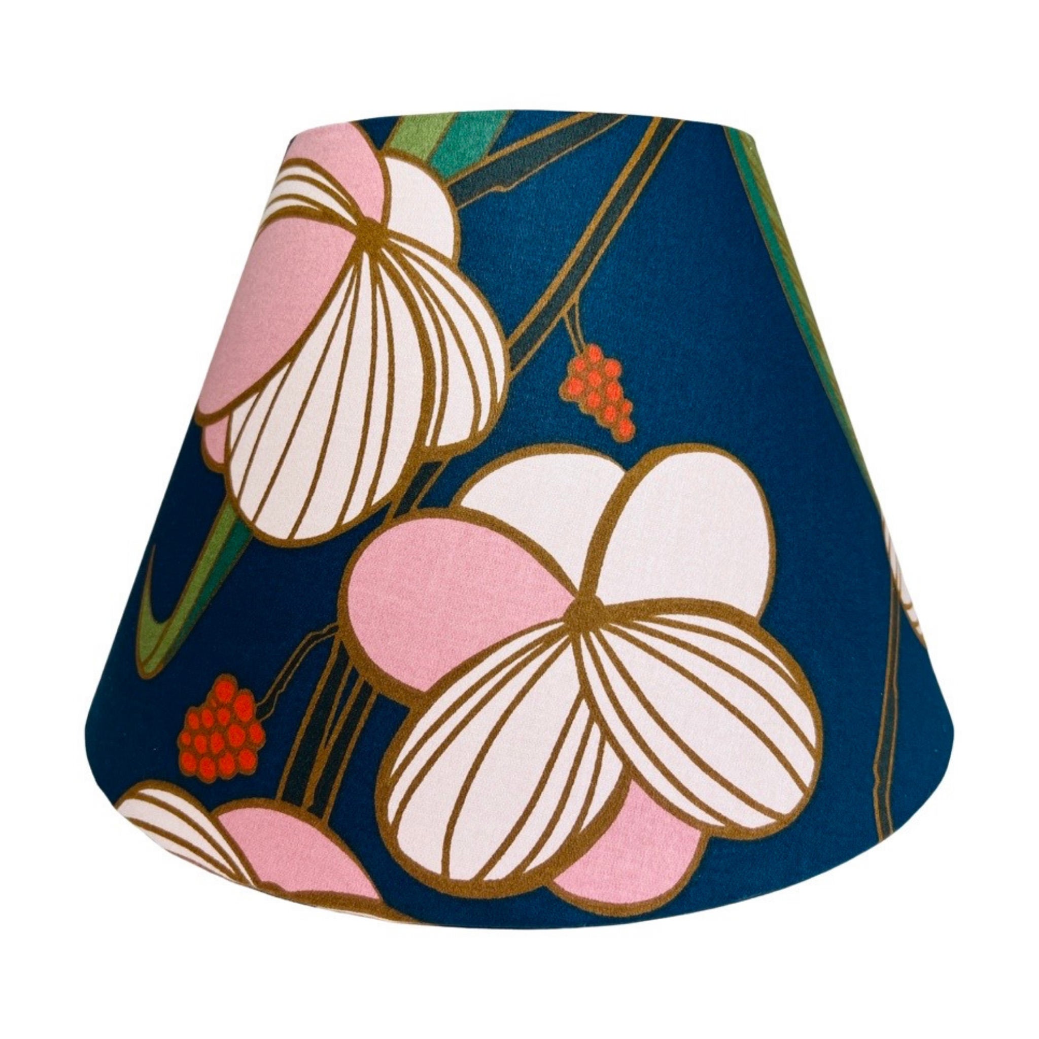 Winona / Blue Abstract Floral Print Empire Lamp Shade